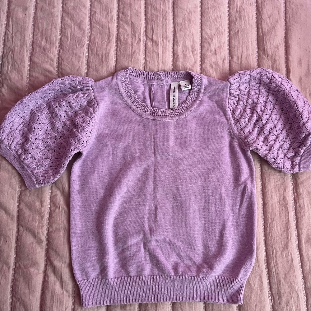 Lavender Puff Sleeve Sweater